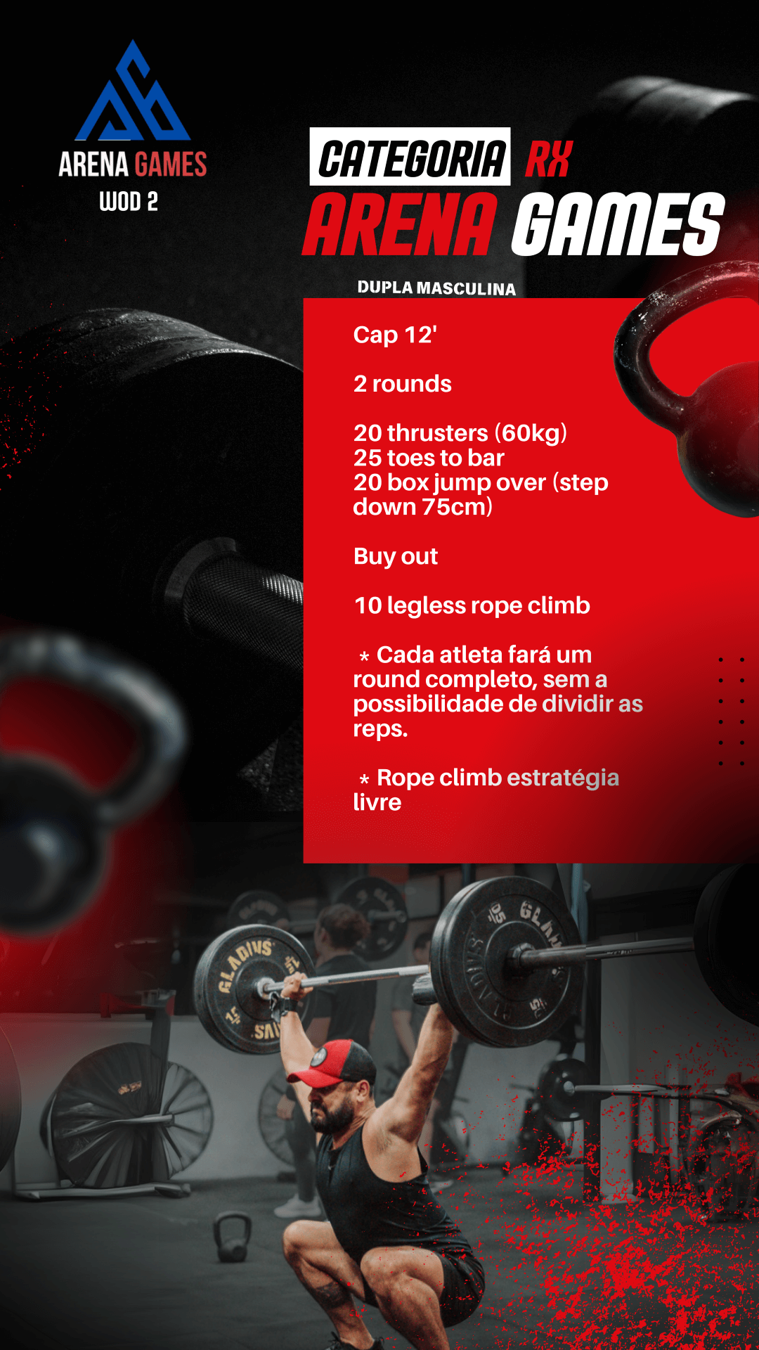 WOD 2 – RX – Dupla Masculina