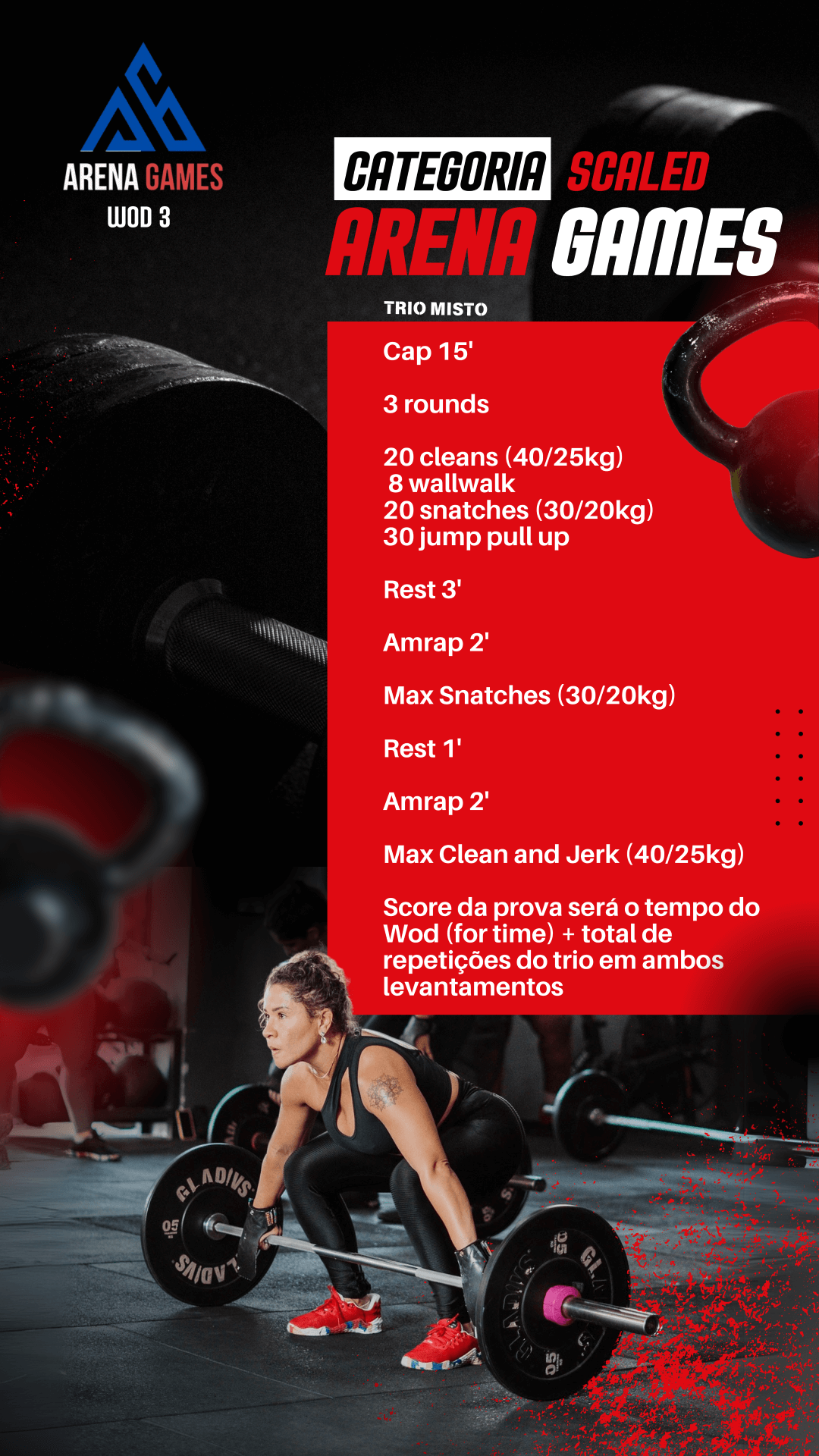 WOD 3 – Scaled – Trio Misto